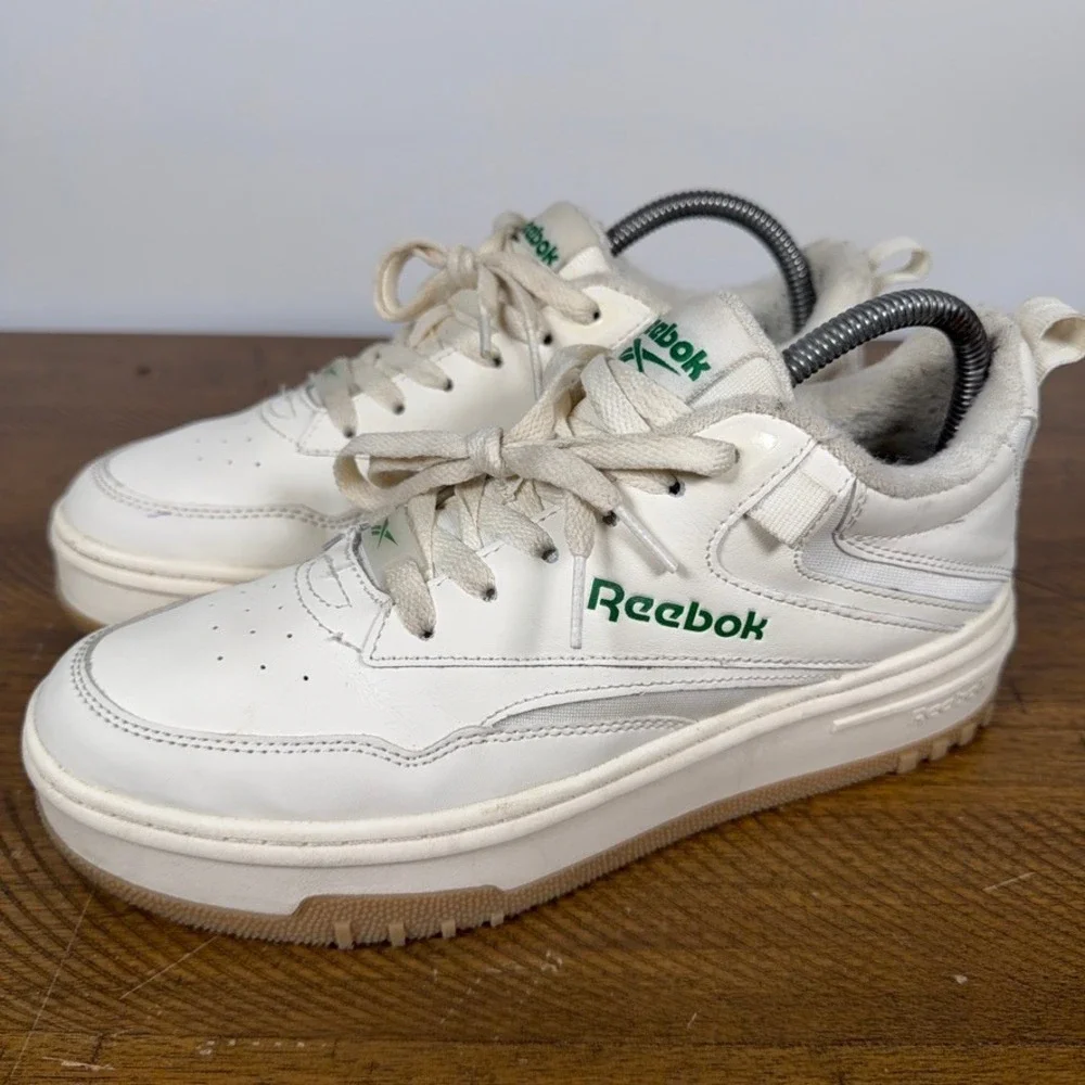 Reebok Sneakers Womens 8 White Club C Extra Platform‎ Leather Athleisure Shoes